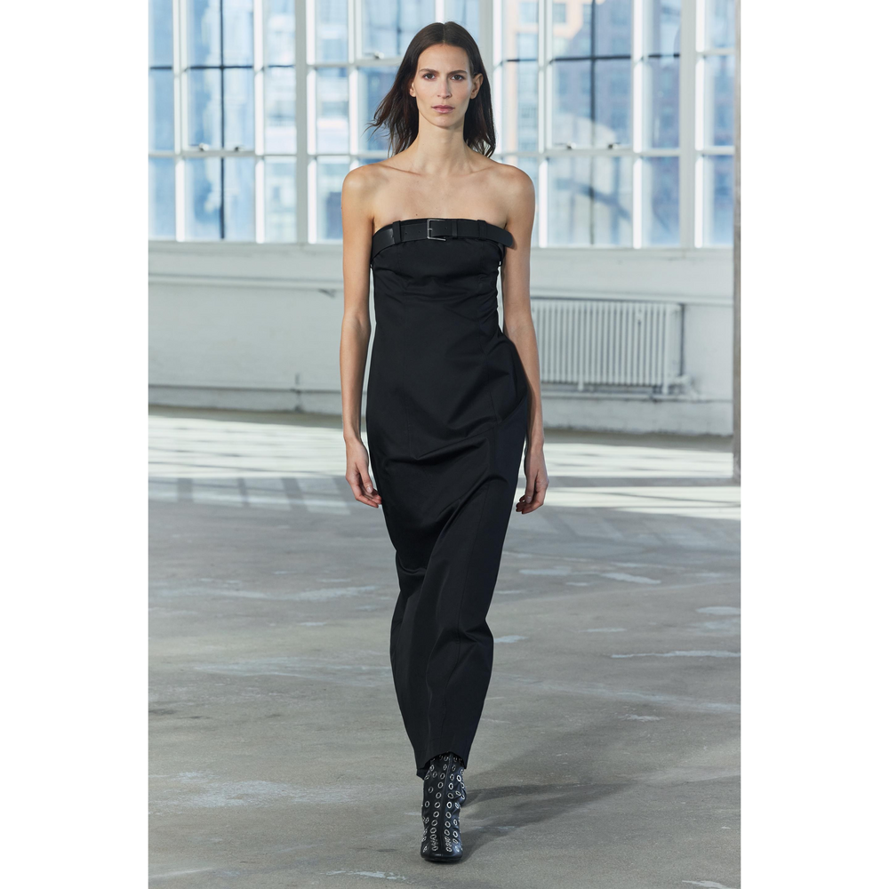 ZARA STRAPLESS BELTED DRESS ZW COLLECTION in Black